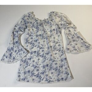 Vintage Victoria Secret Off Shoulder Bell Sleeve PJ Nightgown Medium Cottagecore